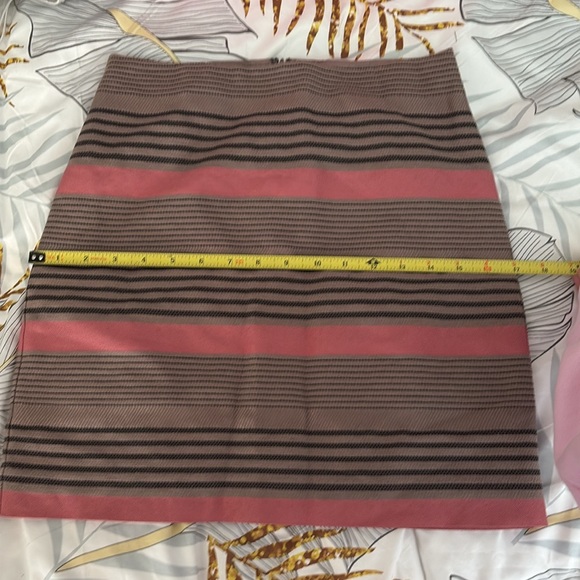 SOLDAnn Taylor loft size 00p xxsp pink brown and black striped work pencil skirt - Picture 4 of 7